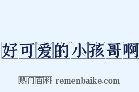好可爱的小孩哥啊是什么意思的图片